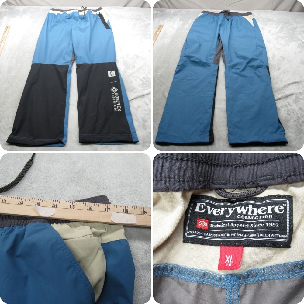 686 GoreTex Pants Mens XL Blue Drawstring‎ Waterproof Infinium Wind 34x31